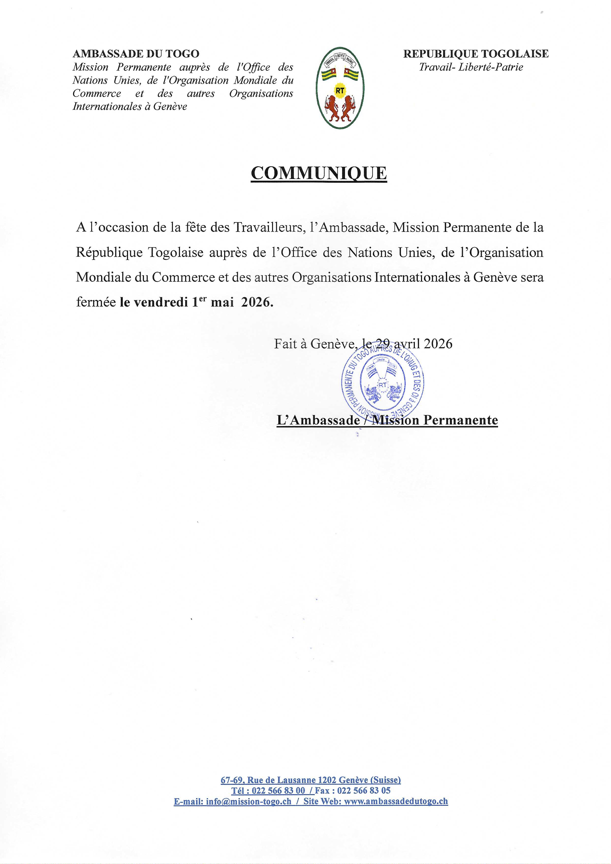 Le 1er Mai 2026